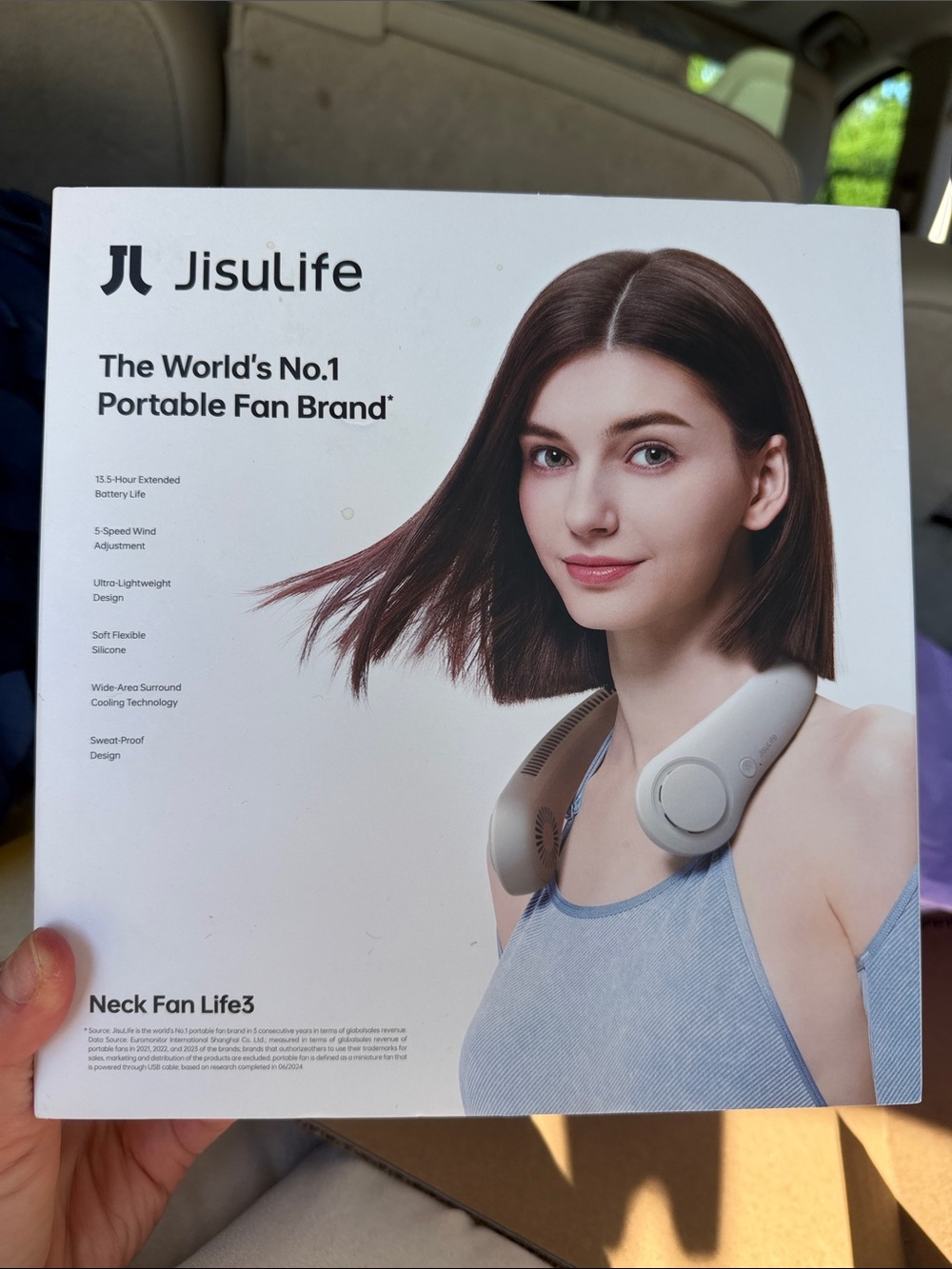 Women's Neck Fan in Light Gray - Portable Neck Cooling